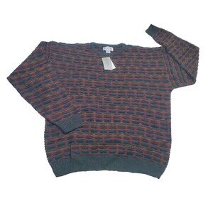 NOS Vintage Gianfranco Ruffini Sweater Men XL Italy Pueblo 90 Retro Grandpa Knit